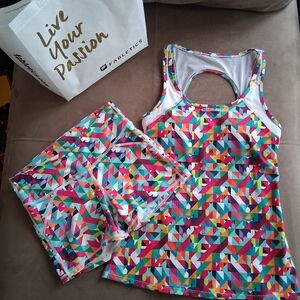 Fabletics Colorful Geometric 3-Piece Set Activewear